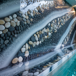 Pool Feature Wall – High Gloss Resin with Pebble Texture