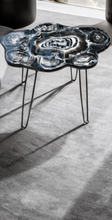 Load image into Gallery viewer, Handmade high gloss resin coffee table with black onyx crystals in natural geode style