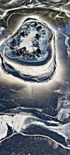 Load image into Gallery viewer, Handmade high gloss resin coffee table with black onyx crystals in natural geode style