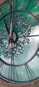 Resin Clock with Crushed Glass -SOLD - Orders yours today