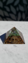 Load image into Gallery viewer, Organite pyramid with real healing Crystals and EMF protection. Tree of Life