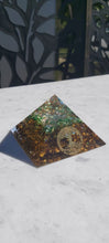 Load image into Gallery viewer, Organite pyramid with real healing Crystals and EMF protection. Tree of Life