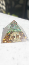 Load image into Gallery viewer, Organite pyramid with real healing Crystals and EMF protection. Tree of Life