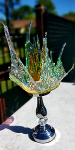 Irridised Resin Candleholder, Centrepiece or Vase