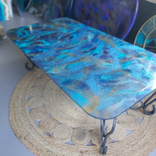 Load image into Gallery viewer, High Gloss Resin and Metalic Gold Coffee/Dining table