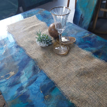 Load image into Gallery viewer, High Gloss Resin and Metalic Gold Coffee/Dining table