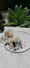 Load image into Gallery viewer, Resin Serving Platter with real crystals, opal flakes and butterfly