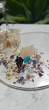 Load image into Gallery viewer, Resin Serving Platter with real crystals, opal flakes and butterfly