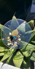 Load image into Gallery viewer, Resin Serving Platter with real crystals, opal flakes and butterfly