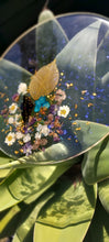 Load image into Gallery viewer, Resin Serving Platter with real crystals, opal flakes and butterfly