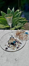 Load image into Gallery viewer, Resin Serving Platter with real crystals, opal flakes and butterfly