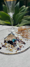 Load image into Gallery viewer, Resin Serving Platter with real crystals, opal flakes and butterfly