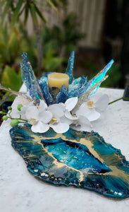 Unique Resin Platter, Candleholder or Candleholder