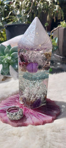 Resin Crystal Floral Light