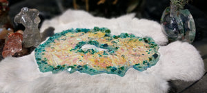 Irridised Resin Geode Platter