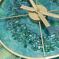 Resin Clock with Crushed Glass -SOLD - Orders yours today