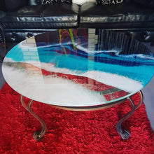 Load image into Gallery viewer, SOLD Brass base and Legs Resin Coffee Table