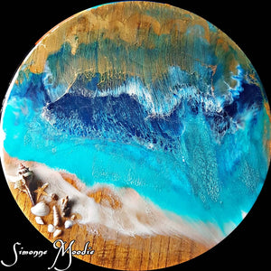 Storage basket with resin art - SOLD