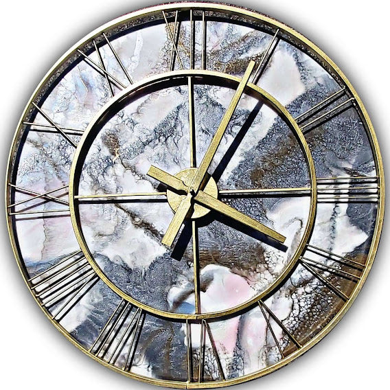 Resin Clock with Pearlescent colours - SOLD - Orders yours today