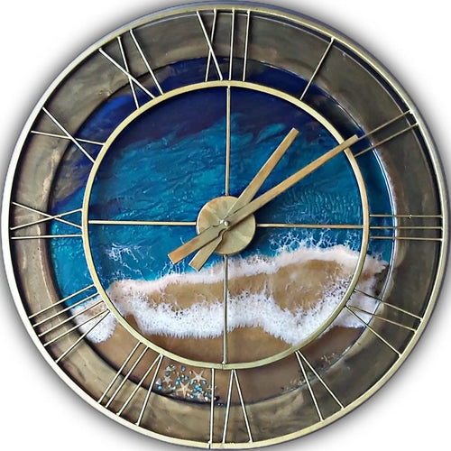Ocean theme - Resin Seascape Clock - SOLD