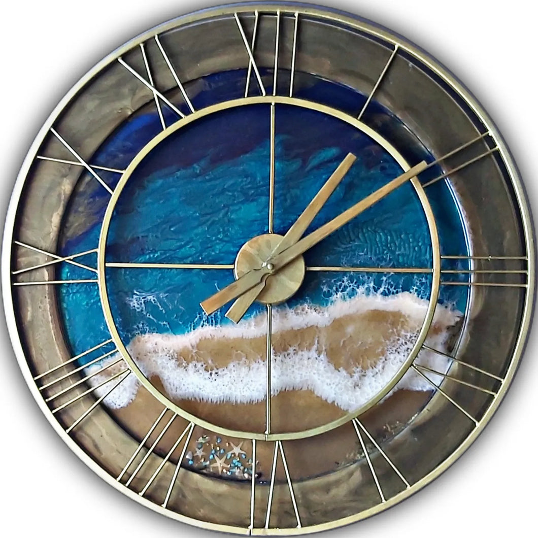 Ocean theme - Resin Seascape Clock - SOLD