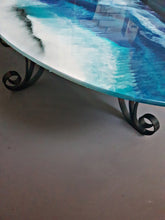 Load image into Gallery viewer, Oval coffee table with Resin Ocean theme