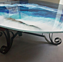 Load image into Gallery viewer, Oval coffee table with Resin Ocean theme