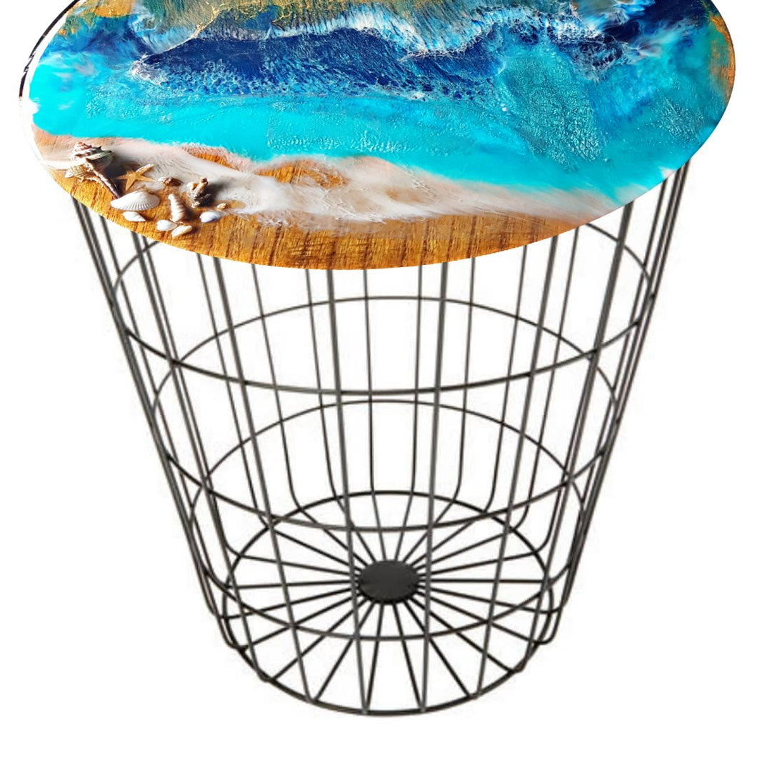 Storage basket with resin art - SOLD