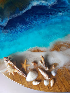 Storage basket with resin art - SOLD