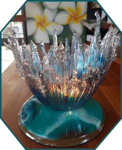 Resin Art Candle Holder, Vase, Centrepiece - SOLD