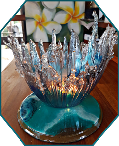 Resin Art Candle Holder, Vase, Centrepiece - SOLD