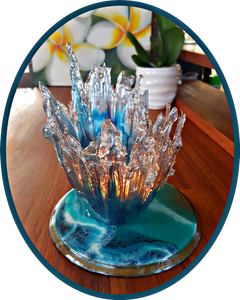 Resin Art Candle Holder, Vase, Centrepiece - SOLD