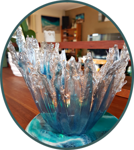 Resin Art Candle Holder, Vase, Centrepiece - SOLD