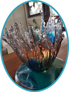 Resin Art Candle Holder, Vase, Centrepiece - SOLD