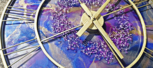 Resin Clock with Crushed Glass