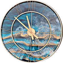 Load image into Gallery viewer, Ocean Beauty - Resin clock with roman numerals - SOLD