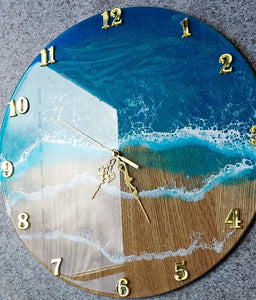 Seascape Resin Clock - SOLD