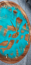 Load image into Gallery viewer, Contemporary Resin Clock - Aqua