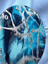 Load image into Gallery viewer, Cruzy Blue &amp; Silver Clock with metallic pigments