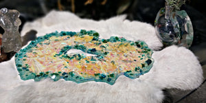 Irridised Resin Geode Platter
