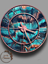 Load image into Gallery viewer, Copper Brass Roman Numeral Resin Clock