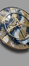 Load image into Gallery viewer, Roman numeral clock with Gold and Black