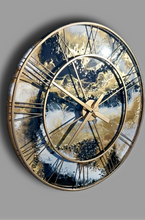 Load image into Gallery viewer, Roman numeral clock with Gold and Black