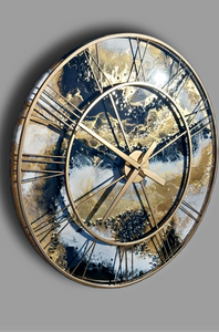 Roman numeral clock with Gold and Black