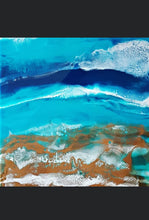 Load image into Gallery viewer, Resin Beachscape with metallic gold accents